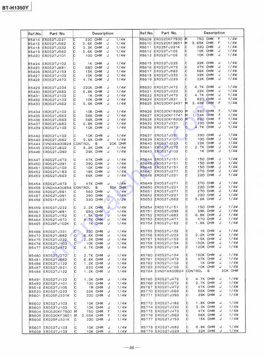 Panasonic BT-H1350Y Service Manual Download Page 66