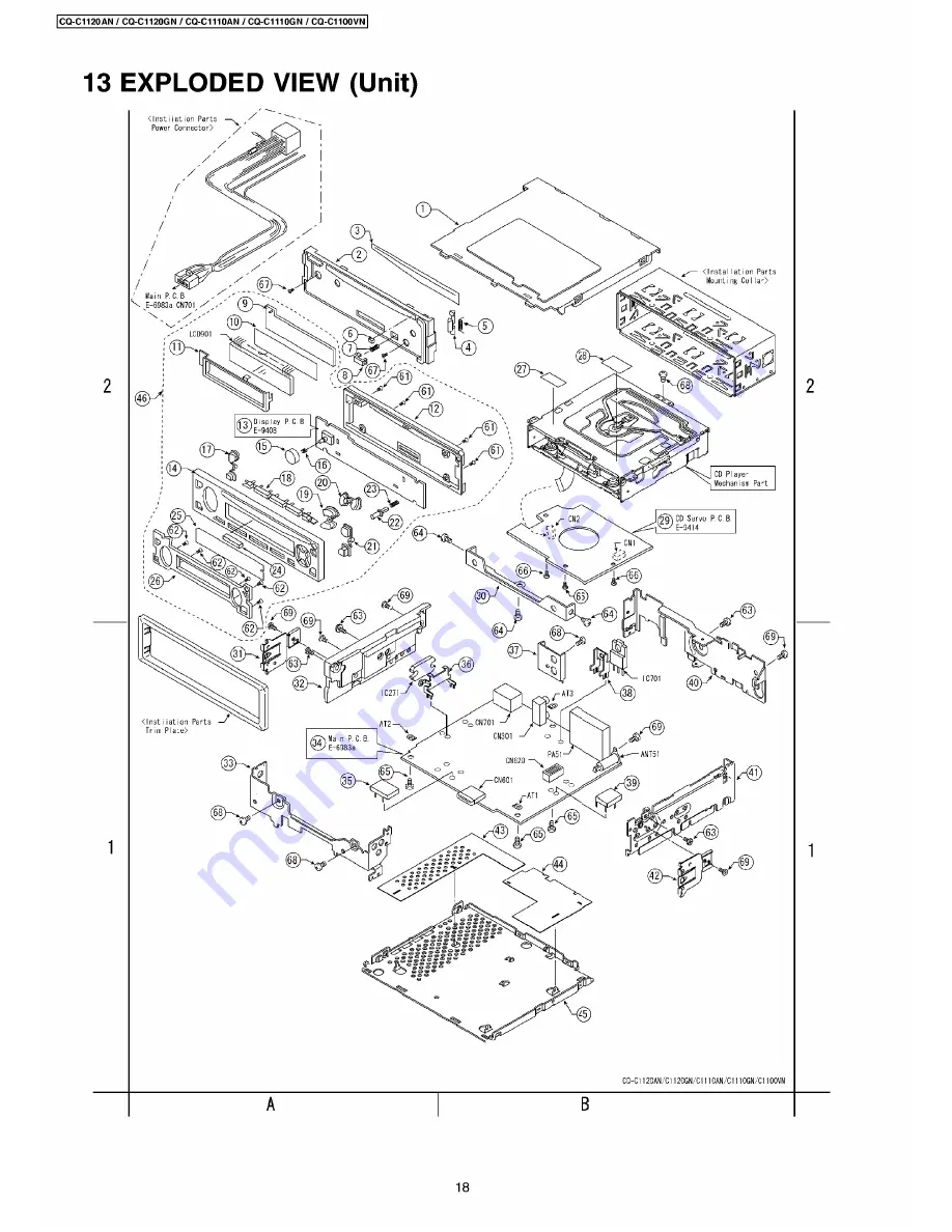 Panasonic CQ-C1120AN Service Manual Download Page 18