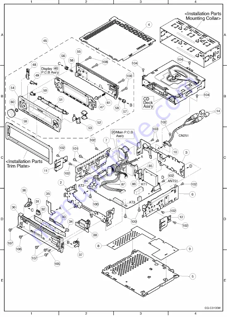 Panasonic CQ-C3400W Service Manual Download Page 16