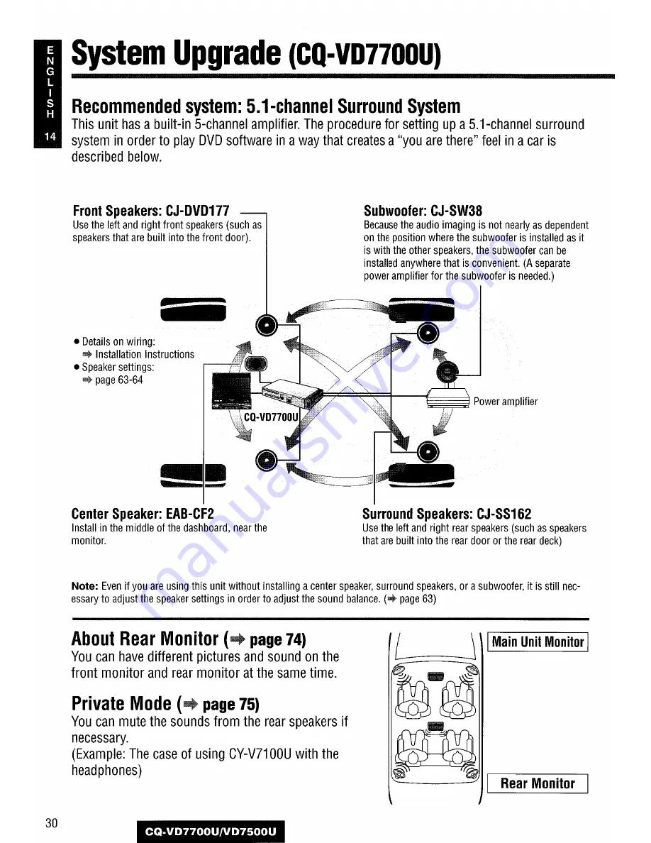 Panasonic CQVD7700U - CAR A/V DVD NAV Operating Instructions Manual Download Page 30