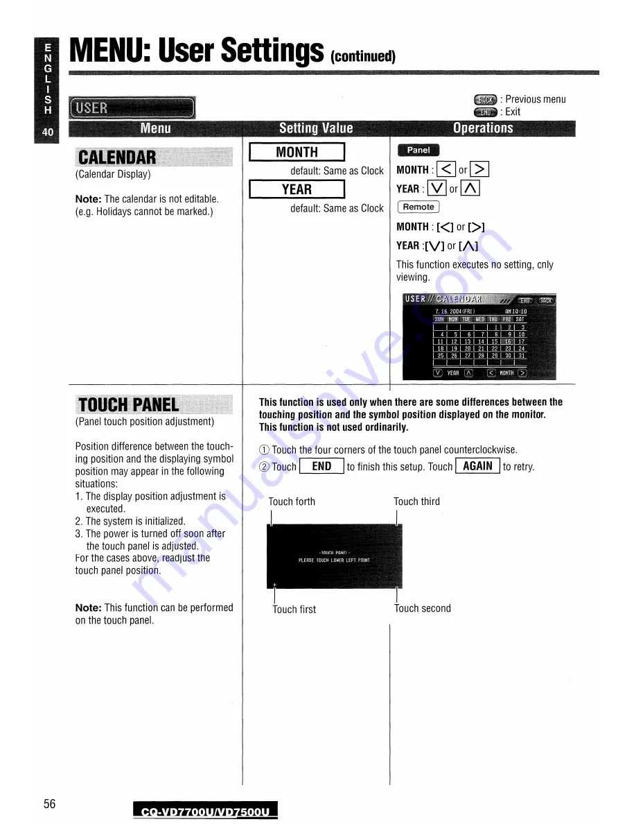 Panasonic CQVD7700U - CAR A/V DVD NAV Operating Instructions Manual Download Page 56