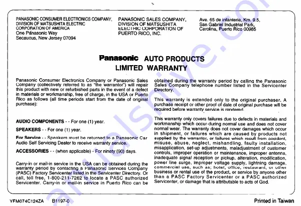 Panasonic CY-VM5899U Operating Instructions Manual Download Page 31