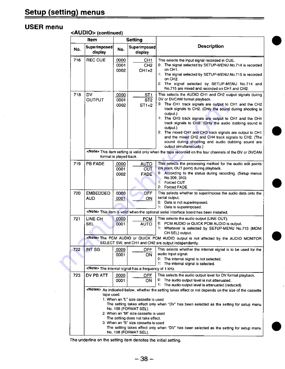 Panasonic DVCPRO AJ-D640P Operating Instructions Manual Download Page 38