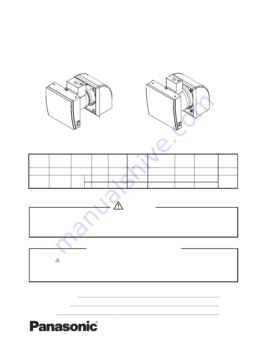 Panasonic FV-04WS2 Service Manual Download Page 1