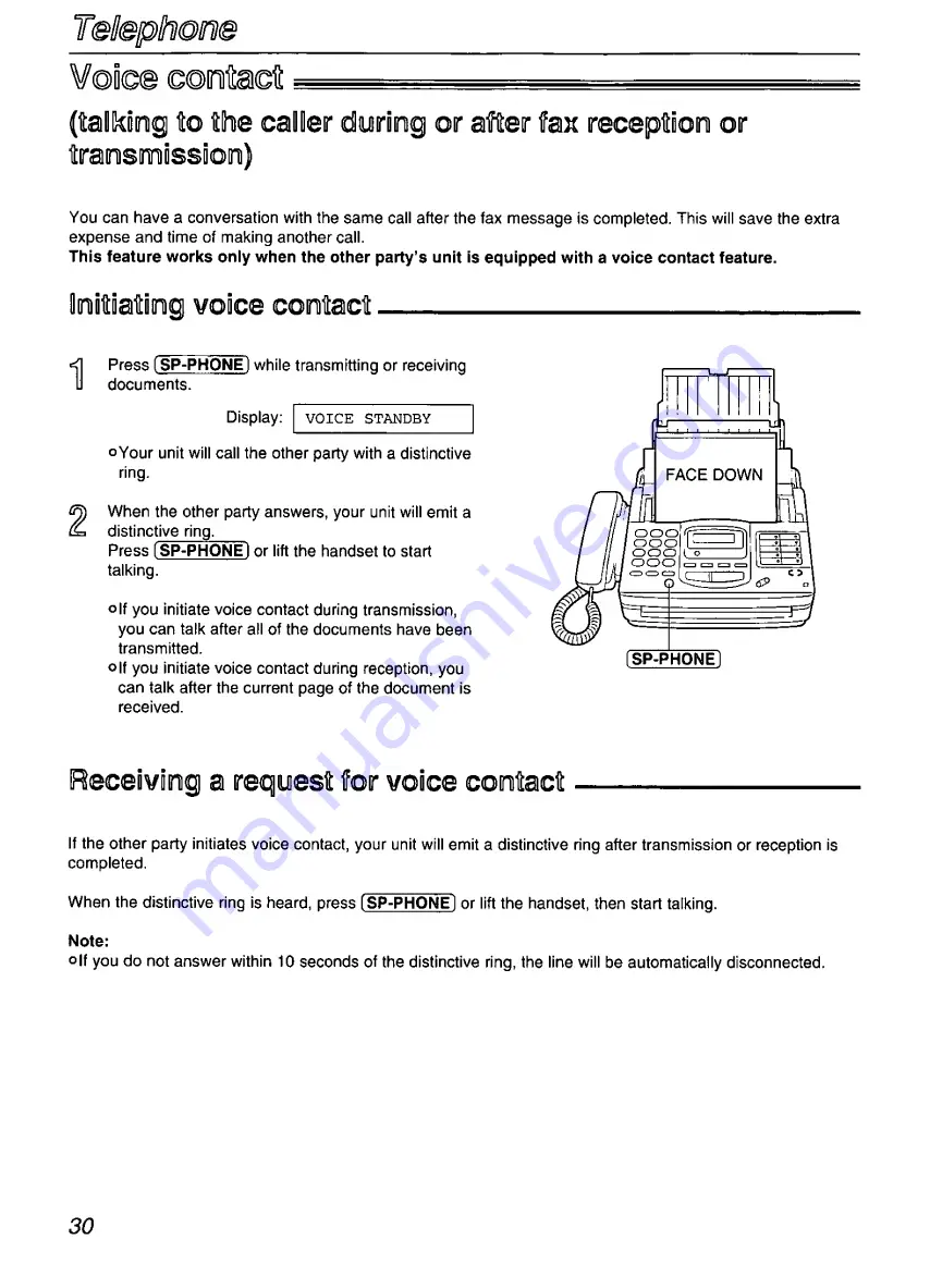 Panasonic KX-FP200L Operating Instructions Manual Download Page 30