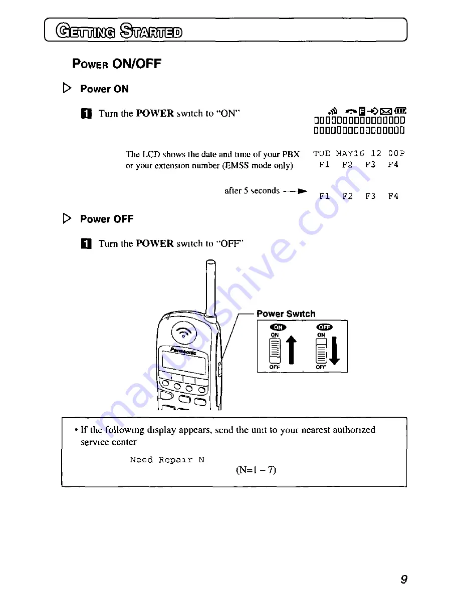 Panasonic KX-TD7895 - Digital Spread Spedtrum... Operating Instructions Manual Download Page 9