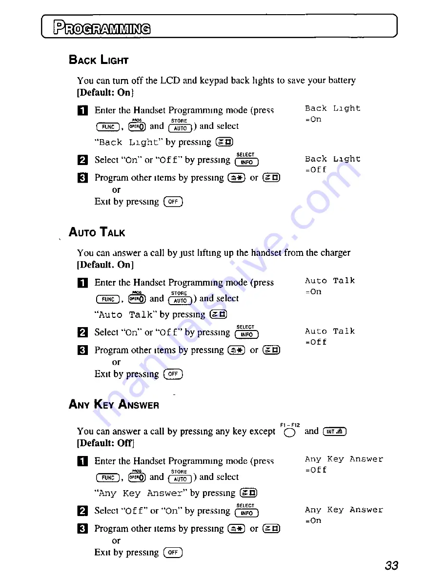 Panasonic KX-TD7895 - Digital Spread Spedtrum... Operating Instructions Manual Download Page 33