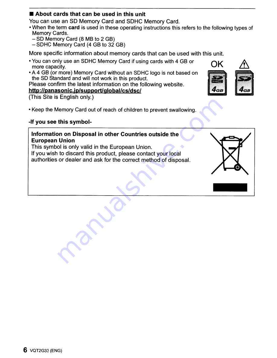 Panasonic Lumix DMC-ZR1 Operating Instructions Manual Download Page 6