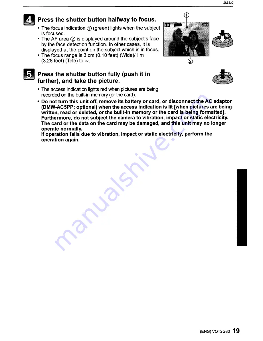 Panasonic Lumix DMC-ZR1 Operating Instructions Manual Download Page 19