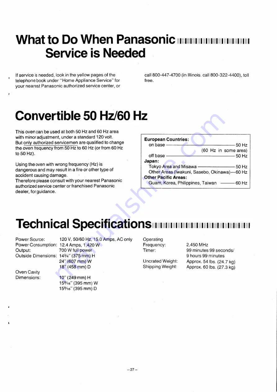 Panasonic NE-7860P Operating Instructions Manual Download Page 27