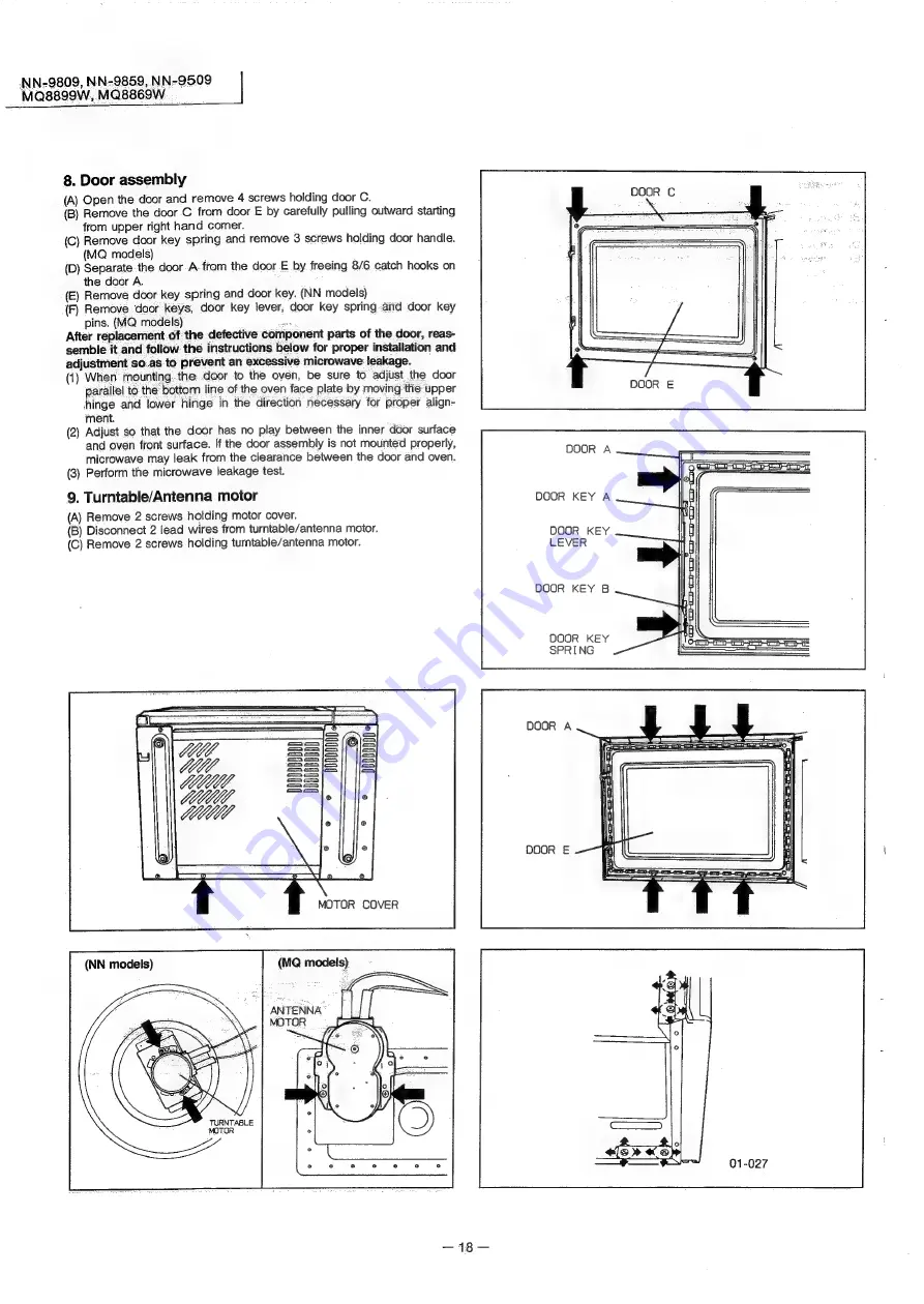 Panasonic NN-9509 Скачать руководство пользователя страница 18