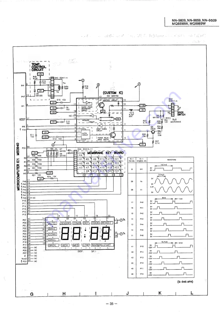 Panasonic NN-9509 Service Manual Download Page 35