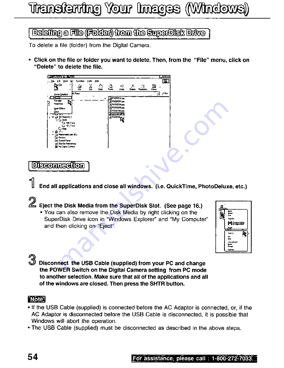 Panasonic PalmCam PV-SD5000 User Manual Download Page 54