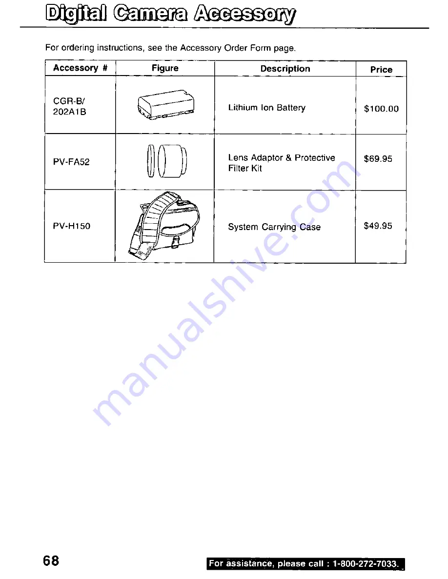 Panasonic PalmCam PV-SD5000 User Manual Download Page 68