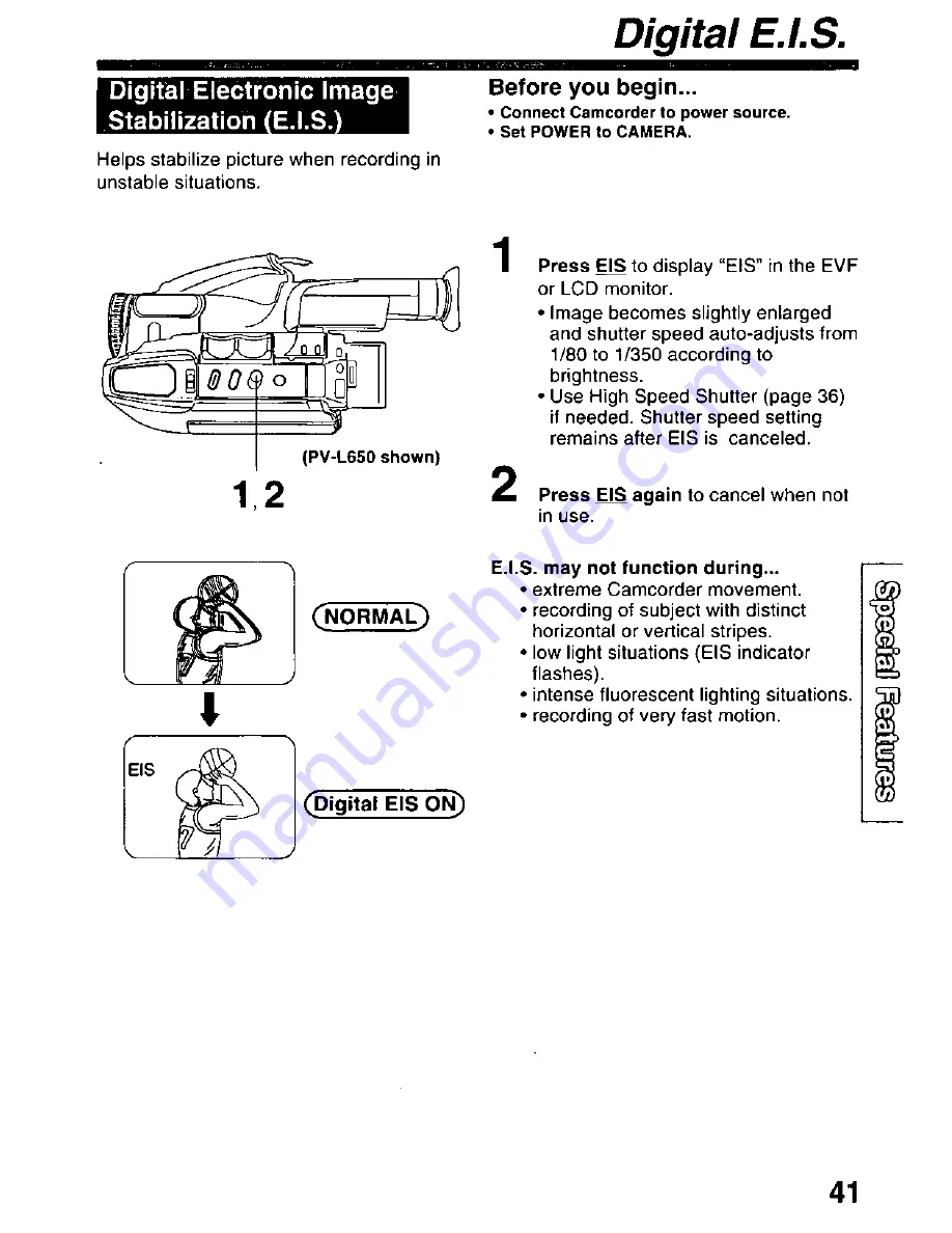 Panasonic Palmcorder Palmsight PV-L650 Operating Manual Download Page 41