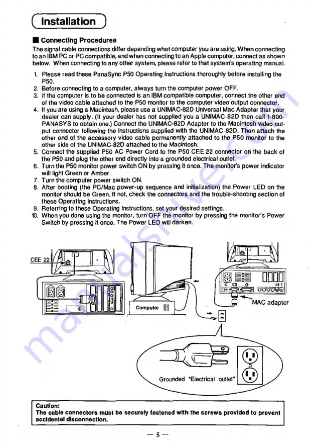 Panasonic PanaSync/Pro P50 Скачать руководство пользователя страница 10