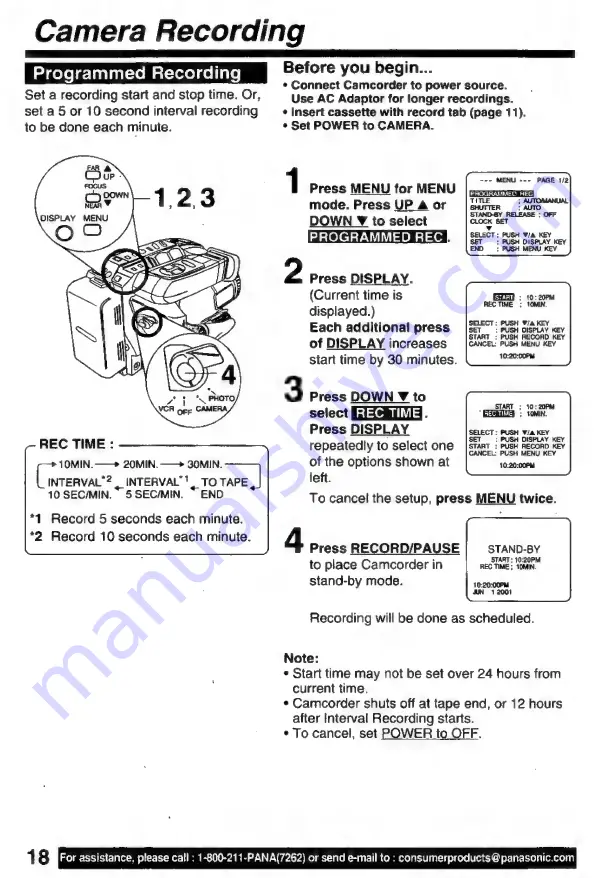 Panasonic Plamcorder PalmSight PV-L671 Operating Instructions Manual Download Page 18