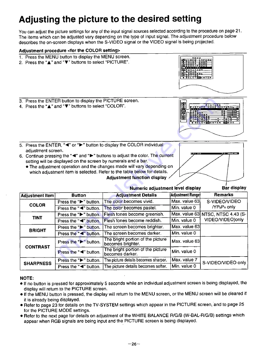 Panasonic PTL597UL - LCD VIDEO PROJRCTOR Operating Instructions Manual Download Page 27