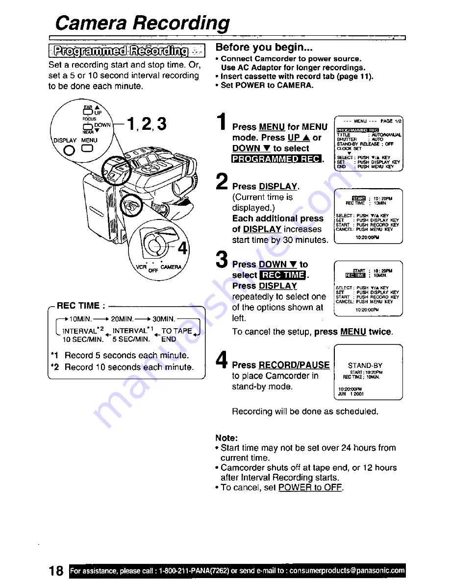 Panasonic PV-D301 Operating Manual Download Page 19