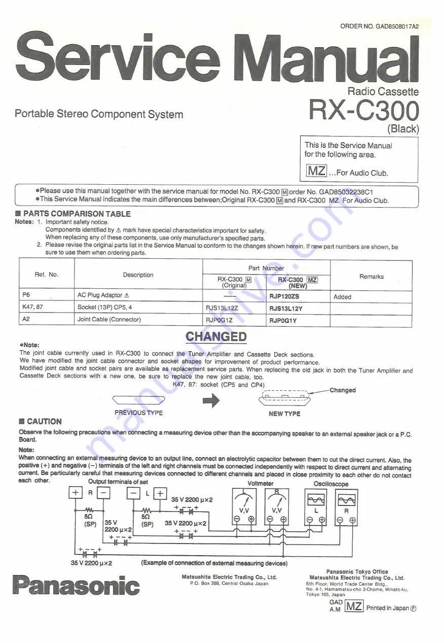 Panasonic RX-C300 Скачать руководство пользователя страница 20