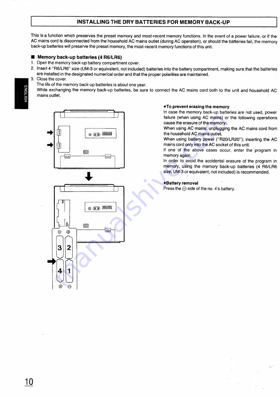 Panasonic RX-DT610 Operating Instructions Manual Download Page 10