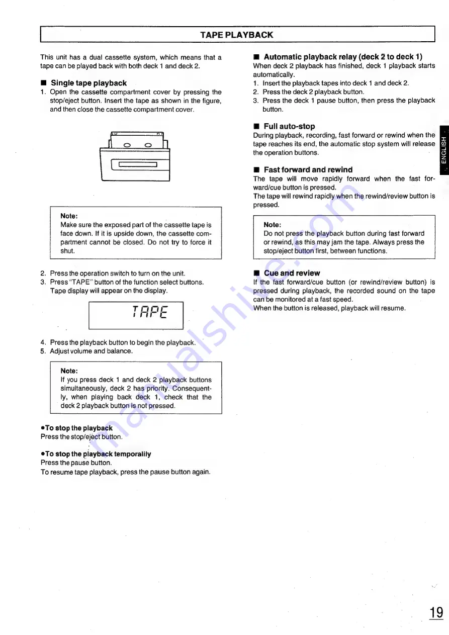 Panasonic RX-DT610 Operating Instructions Manual Download Page 19