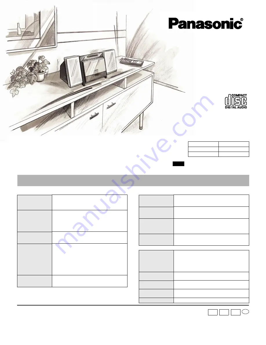 Panasonic SCEN17 - DESKTOP CD AUDIO SYS Operating Instructions Manual Download Page 1