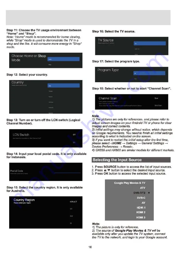 Panasonic TH-75HX600K Operating Instructions Manual Download Page 16