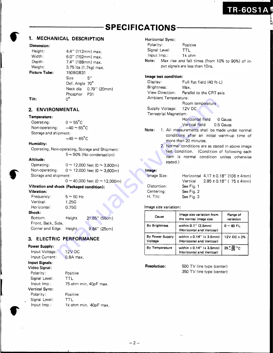 Panasonic TR-60S1A Service Manual Download Page 3