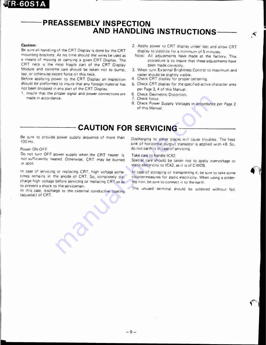 Panasonic TR-60S1A Service Manual Download Page 10