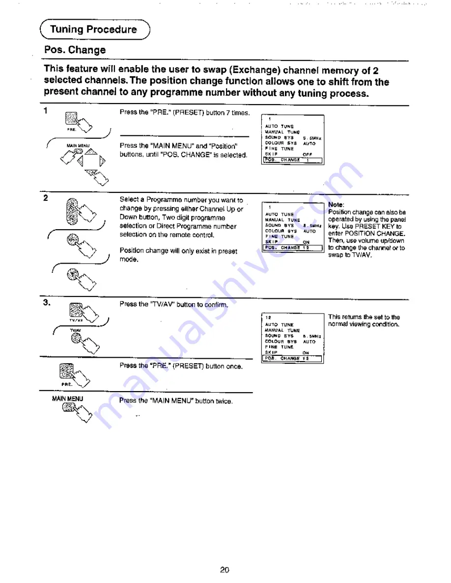 Panasonic TX-68KS30Z Operating	 Instruction Download Page 20