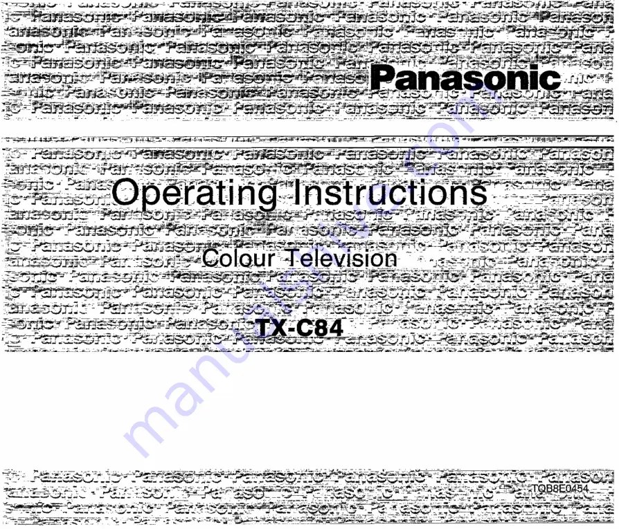 Panasonic TX-C84 Скачать руководство пользователя страница 1