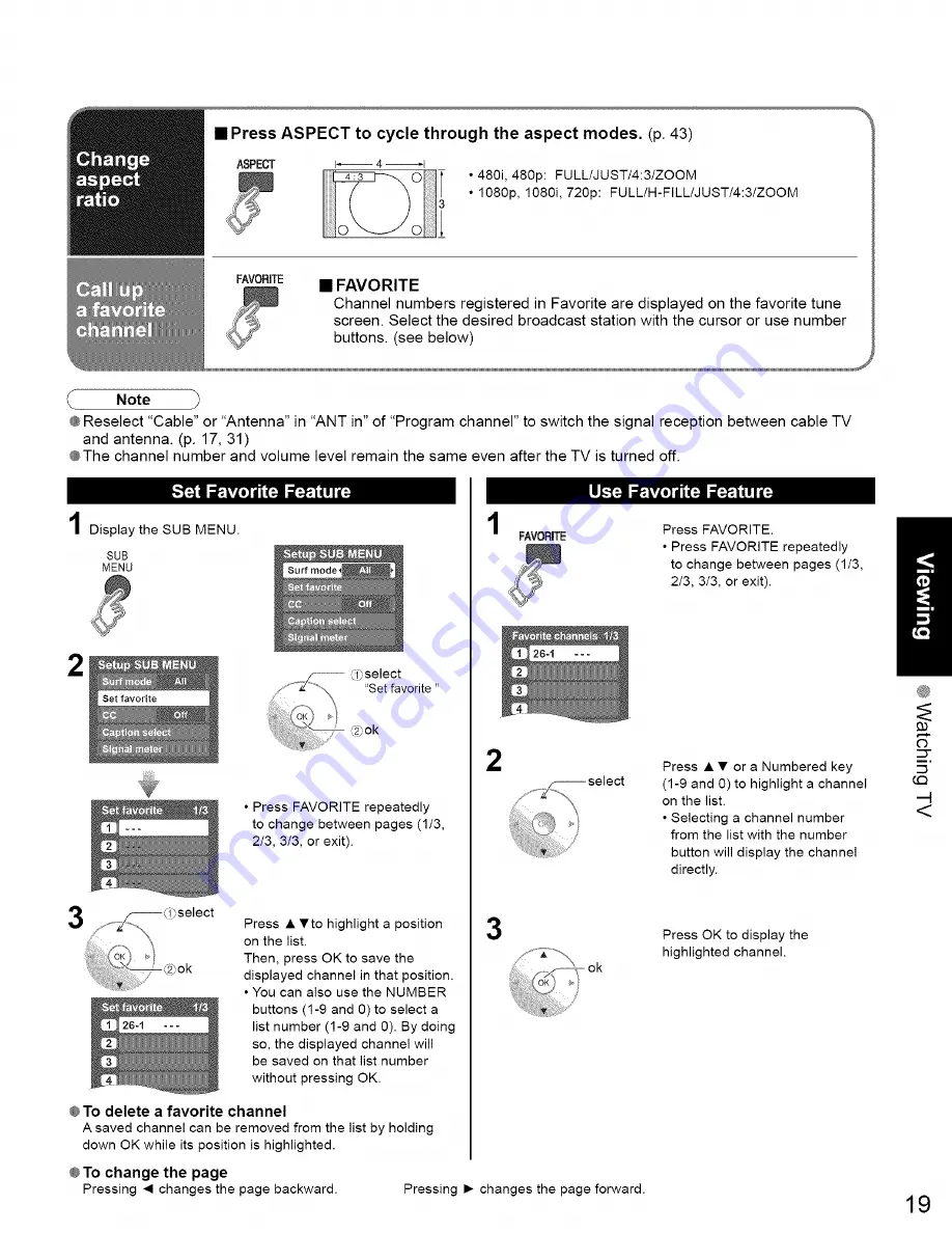 Panasonic Viera TC-26LX70 Operating Instructions Manual Download Page 19