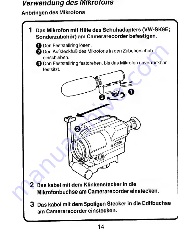 Panasonic VW-VMS1E Operating Instructions Manual Download Page 14