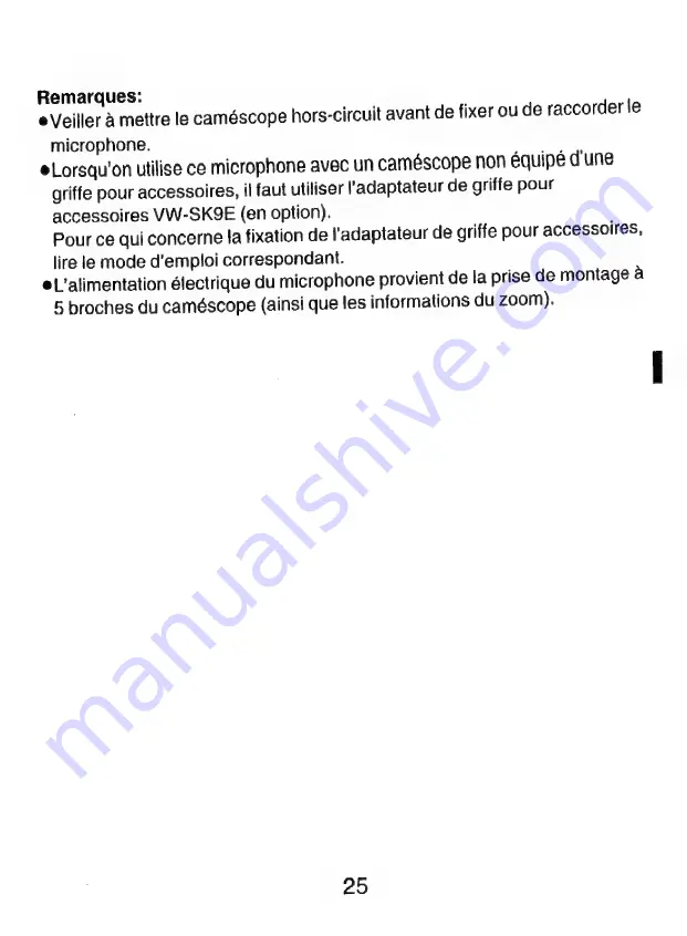 Panasonic VW-VMS1E Operating Instructions Manual Download Page 25