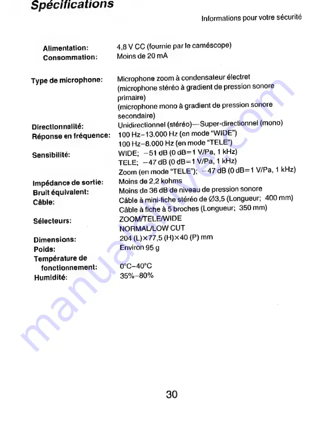 Panasonic VW-VMS1E Operating Instructions Manual Download Page 30