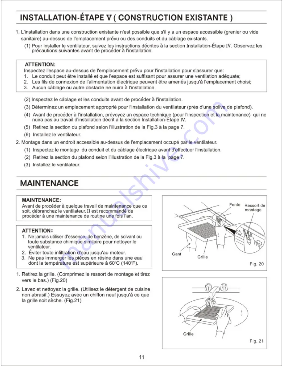 Panasonic WhisperCeiling FV-15VQ4 Скачать руководство пользователя страница 11