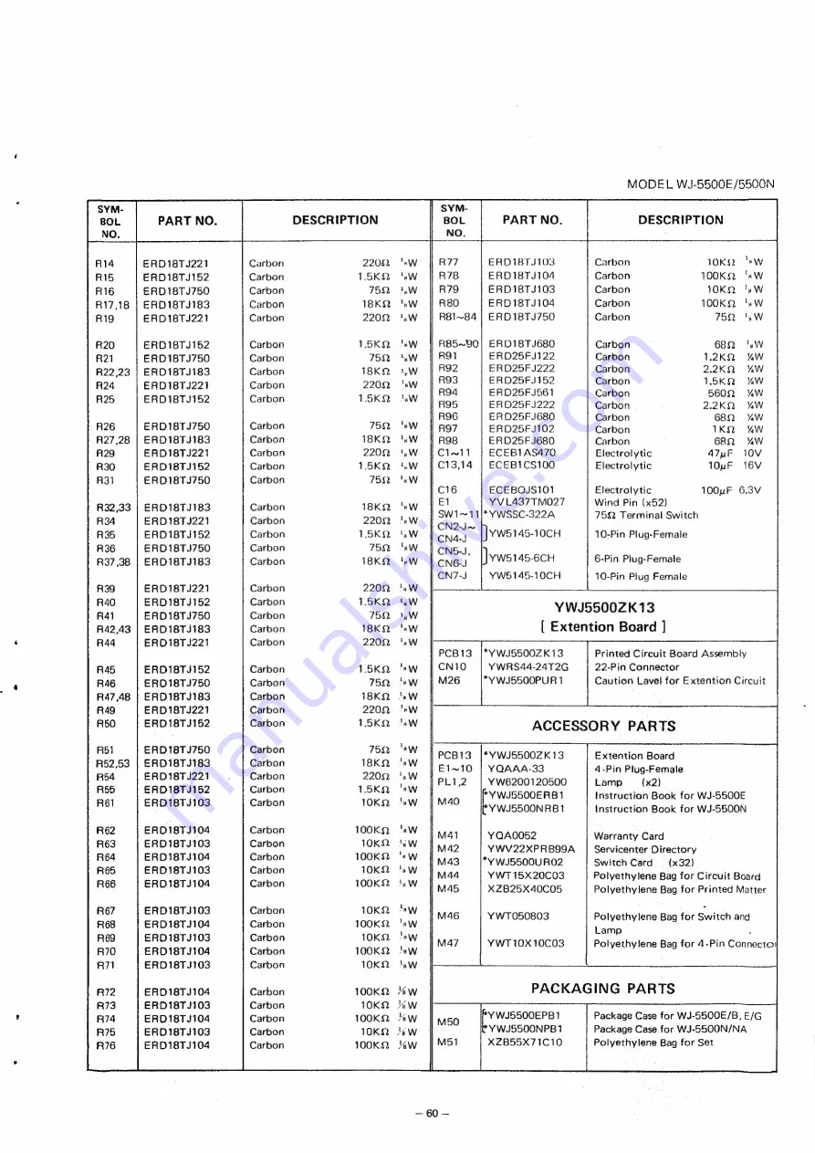 Panasonic WJ-5500N Service Manual Download Page 61