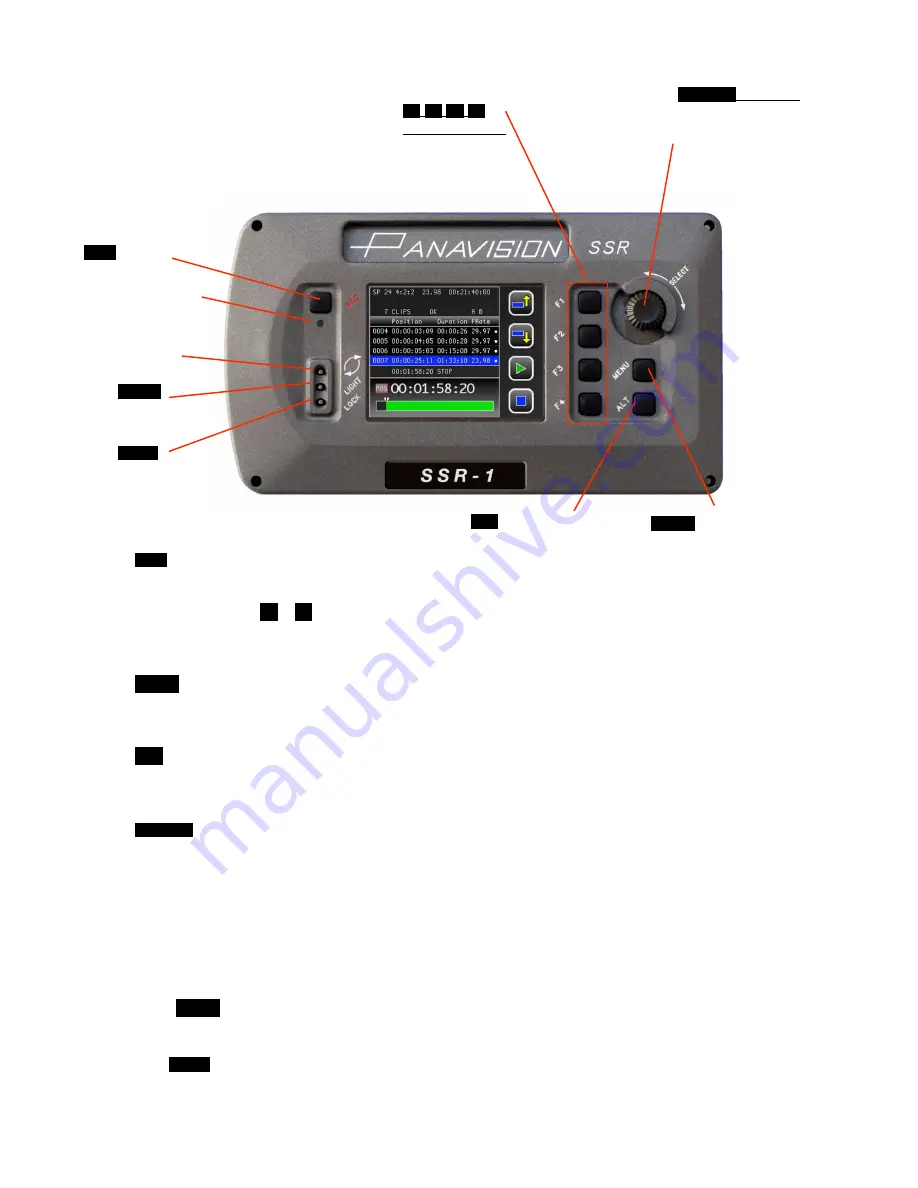 PANAVISION SSR Operation Manual Download Page 8