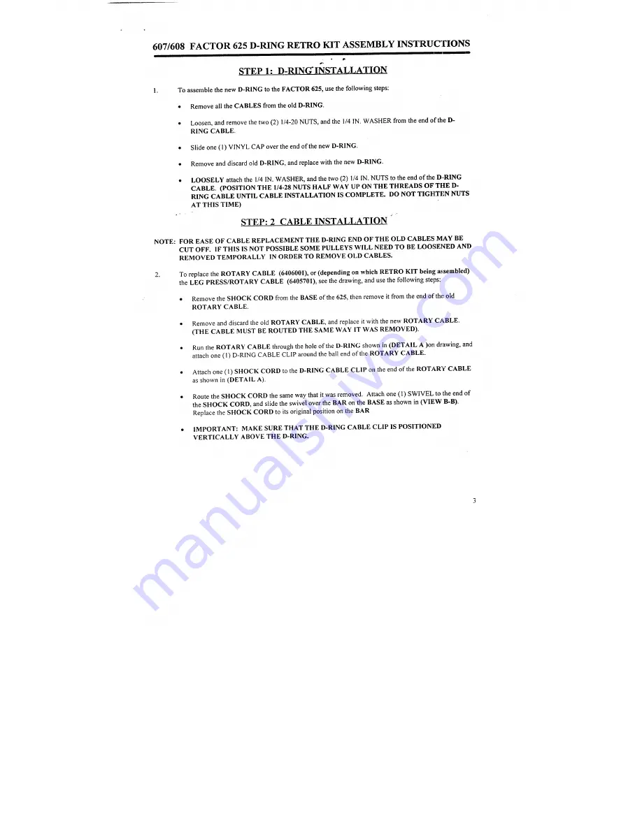 ParaBody 607 Assembly Instruction Sheet Download Page 3