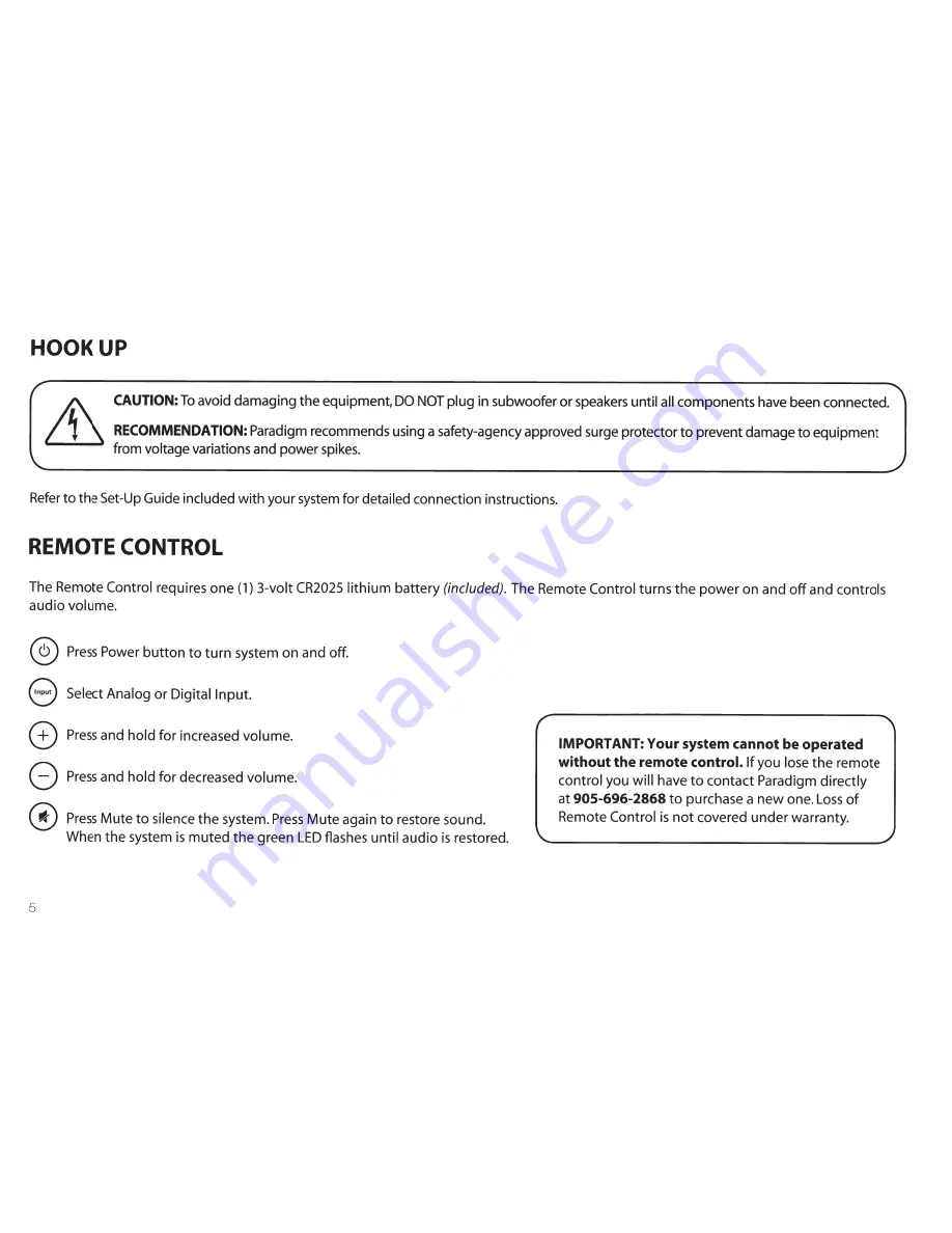 Paradigm Millenia One CT Manual Download Page 12