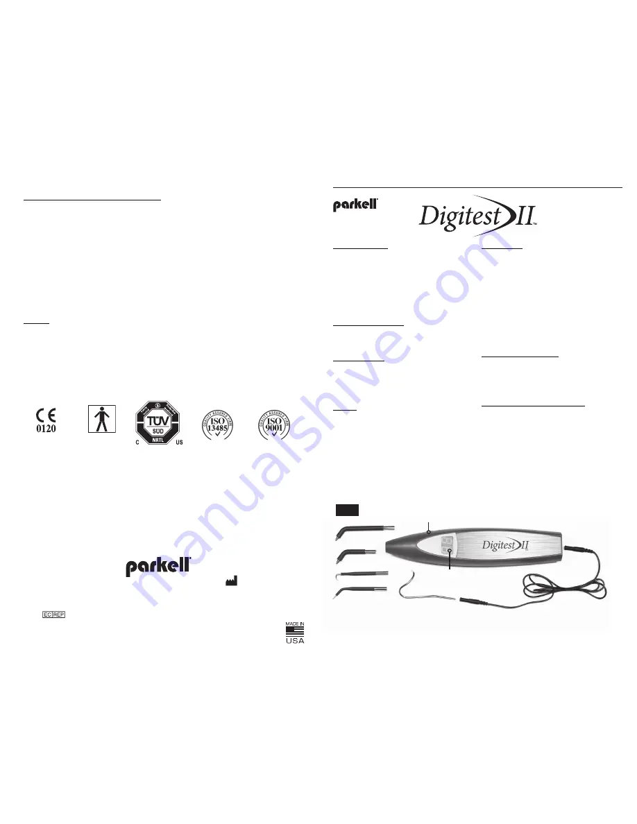 parkell Digitest II Instructions For Use Download Page 1