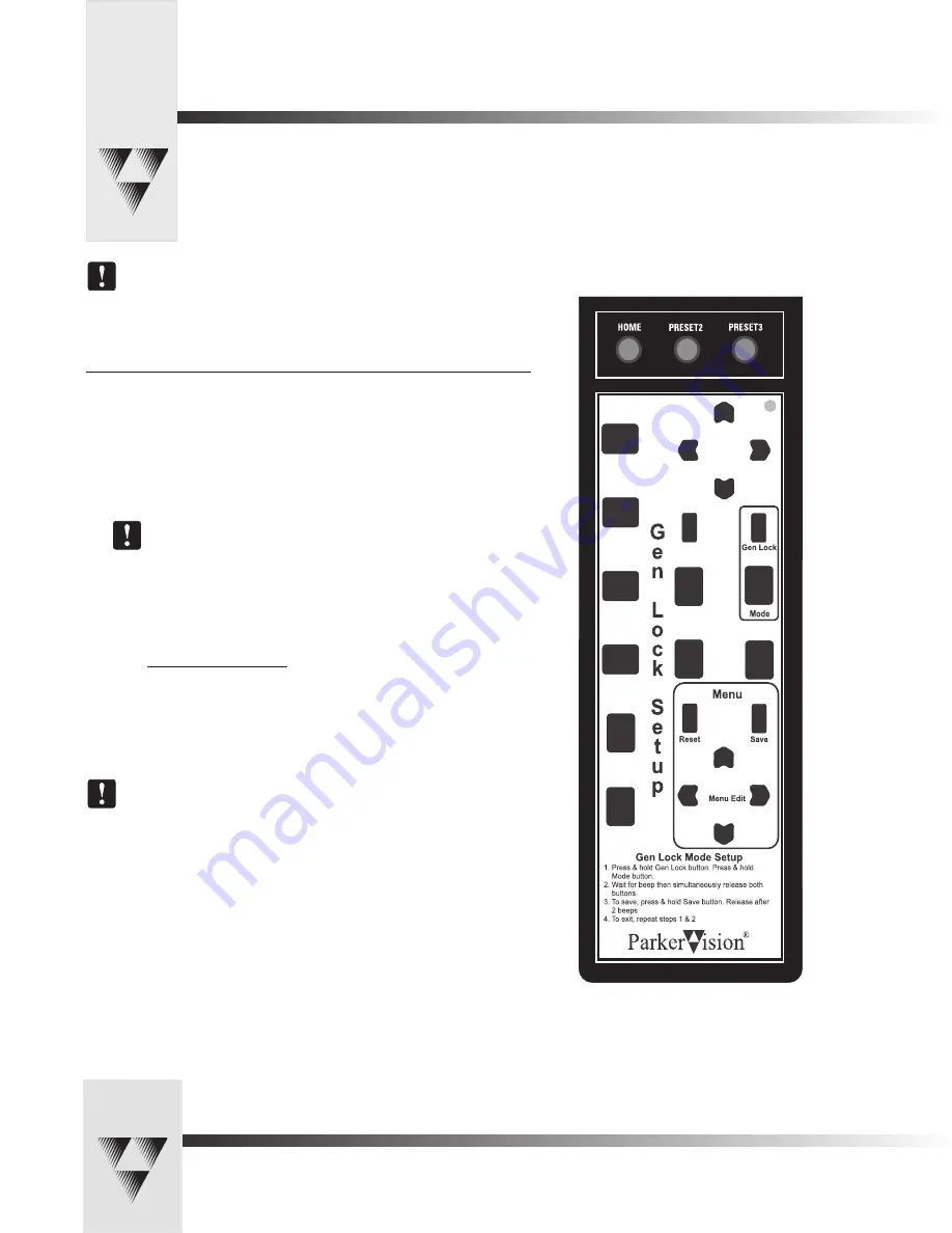 ParkerVision CameraMan 1-CCD Operation Manual Download Page 14