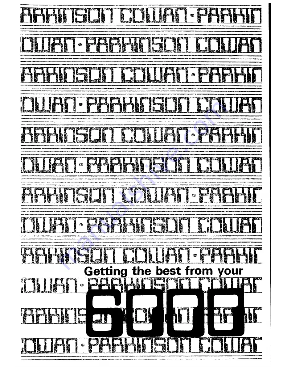 Parkinson Cowan 6000 User Manual Download Page 1