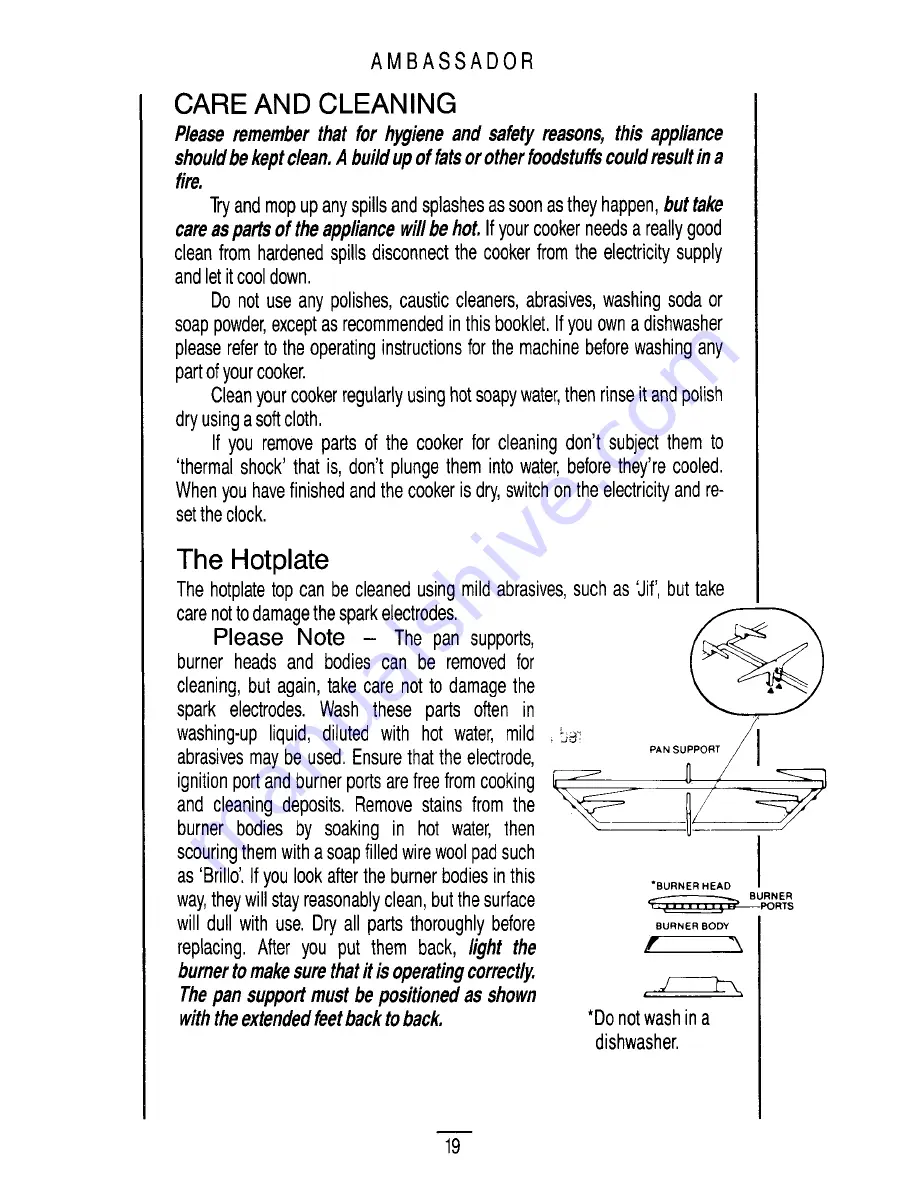 Parkinson Cowan AMBASSADOR Instruction Book Download Page 21