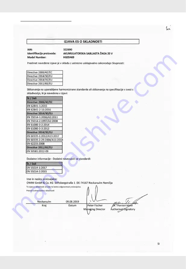 Parkside Performance PSSAP 20-Li B2 Operation And Safety Notes Download Page 62