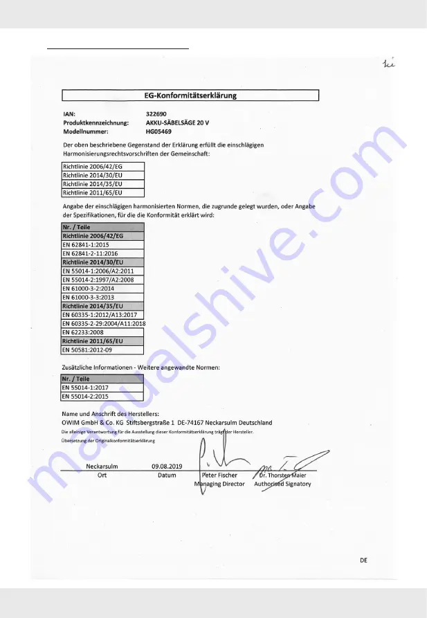 Parkside PSSAP 20-Li B2 Operation And Safety Notes Download Page 24