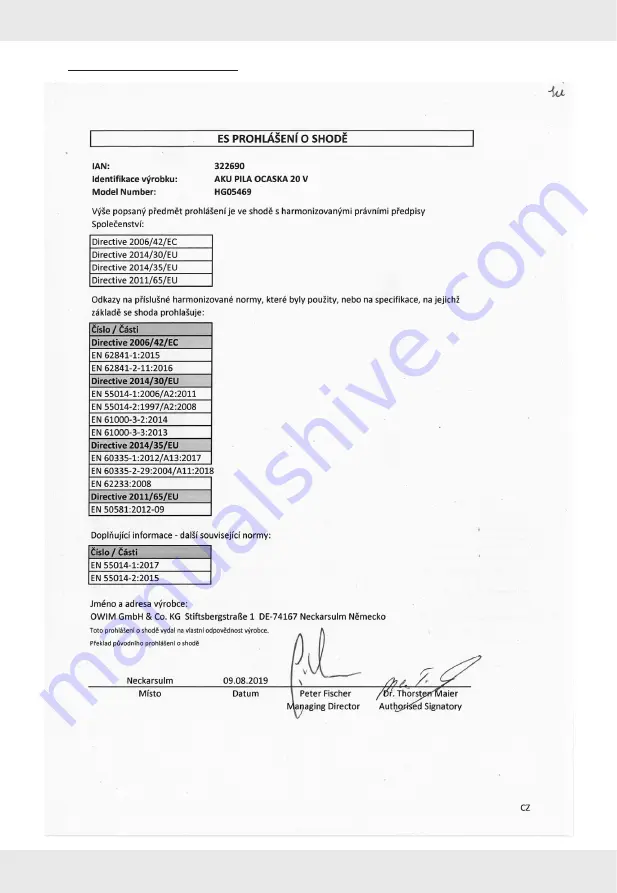 Parkside PSSAP 20-Li B2 Operation And Safety Notes Download Page 119