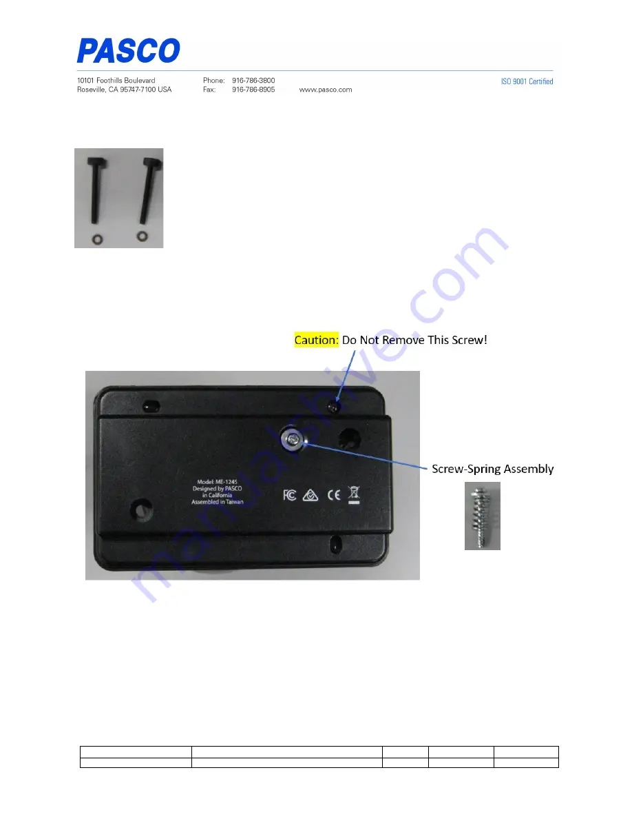 PASCO ME-1245 Replacement Instructions Download Page 2