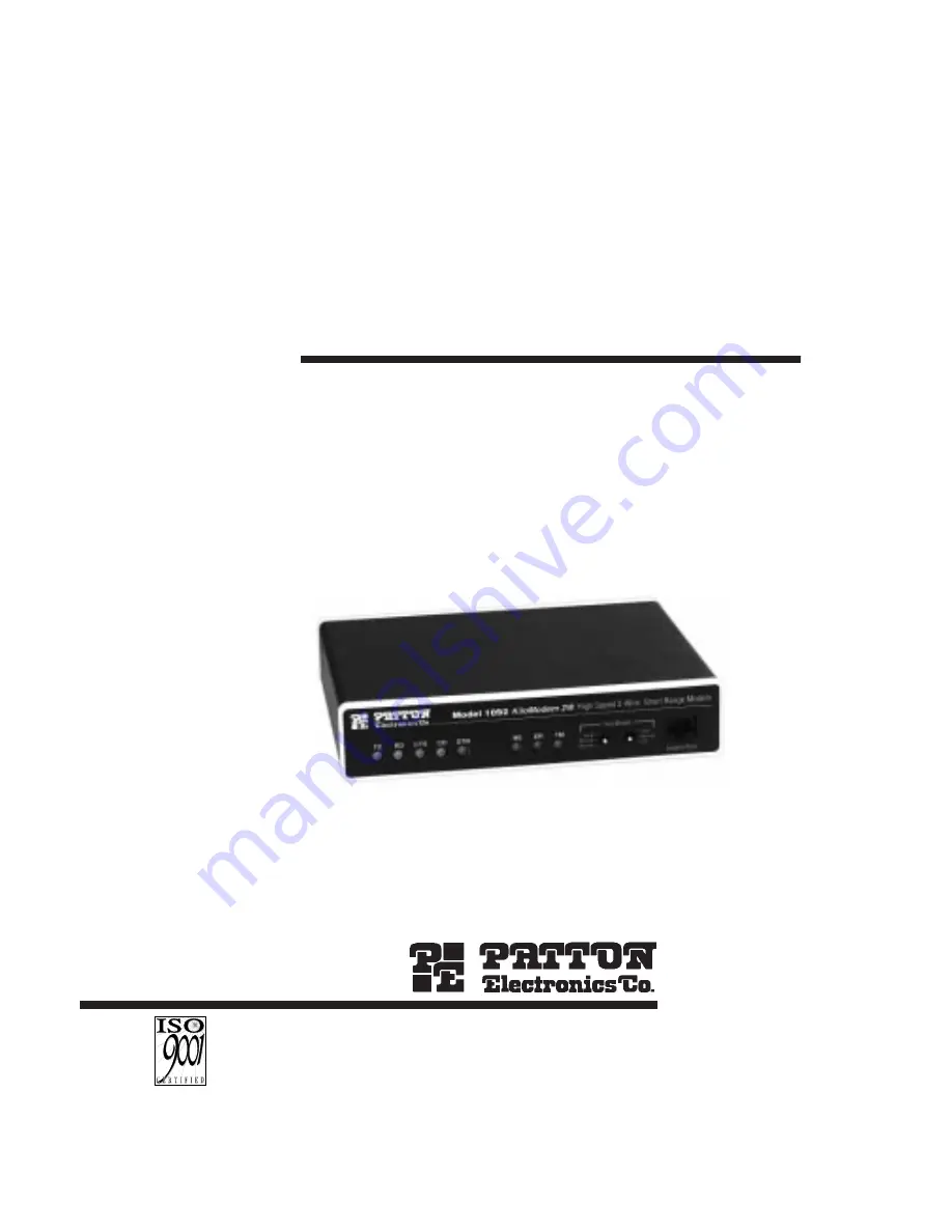 Patton electronics 1092 User Manual Download Page 1